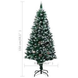 vidaXL Albero di Natale Artificiale con Pigne e Neve Bianca 150 cm