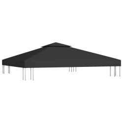 vidaXL Copertura Superiore per Gazebo a 2 Strati 310 g/m² 3x3 m Nera