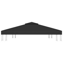 vidaXL Copertura Superiore per Gazebo a 2 Strati 310 g/m² 3x3 m Nera