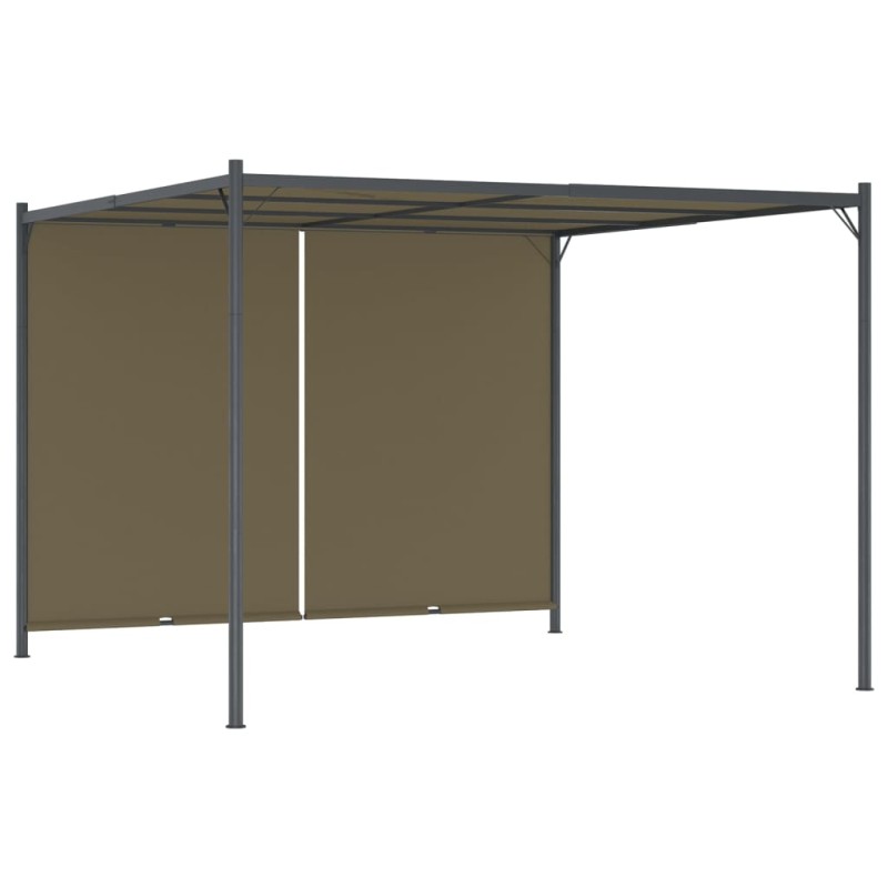 vidaXL Gazebo da Giardino con Tetto Retrattile 3x3 m Talpa 180 g/m²