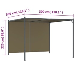 vidaXL Gazebo da Giardino con Tetto Retrattile 3x3 m Talpa 180 g/m²