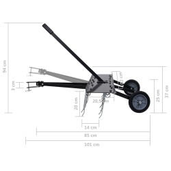 vidaXL Scarificatore per Trattorino Tagliaerba 100 cm