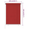 vidaXL Tenda a Rullo per Esterni 100x140 cm Rossa HDPE