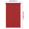 vidaXL Tenda a Rullo per Esterni 140x230 cm Rossa HDPE