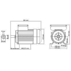 vidaXL Motore Elettrico Monofase Alluminio 2,2kW/3HP 2 Poli 2800 RPM