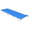 vidaXL Lettini Campeggio 2 pz 180x60x19 cm Tessuto Oxford Acciaio Blu