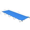 vidaXL Lettini Campeggio 2 pz 180x60x19 cm Tessuto Oxford Acciaio Blu