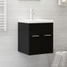 vidaXL Mobile da Bagno con Lavabo Integrato Nero in Truciolato