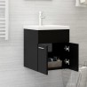 vidaXL Mobile da Bagno con Lavabo Integrato Nero in Truciolato