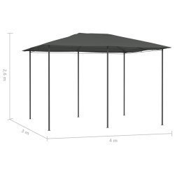 vidaXL Gazebo 3x4x2,6 m Antracite 160 g/m²