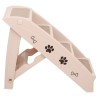 vidaXL Scala Pieghevole per Cani Crema 62x40x49,5 cm