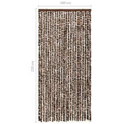 vidaXL Zanzariera Marrone e Bianco 100x220 cm Ciniglia