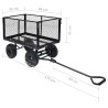 vidaXL Carrello a Mano da Giardino Nero 350 kg