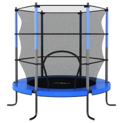 vidaXL Set Trampolino con Rete di Sicurezza Rotondo 140x160 cm Blue