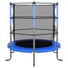 vidaXL Set Trampolino con Rete di Sicurezza Rotondo 140x160 cm Blue