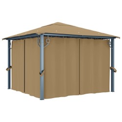 vidaXL Gazebo con Tenda 300x300 cm Grigio Talpa in Alluminio