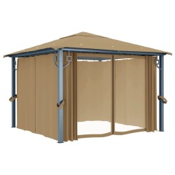 vidaXL Gazebo con Tenda 300x300 cm Grigio Talpa in Alluminio