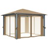 vidaXL Gazebo con Tenda 300x300 cm Grigio Talpa in Alluminio