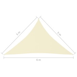 vidaXL Parasole a Vela Oxford Triangolare 5x5x6 m Crema