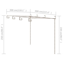 vidaXL Pergolato da Giardino Marrone Anticato 4x3x2,5 m in Ferro