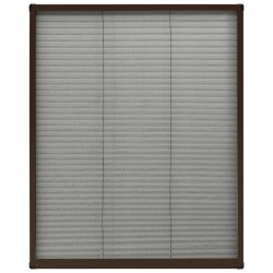 vidaXL Zanzariera Plissettata Finestre in Alluminio Marrone 80x100 cm