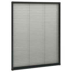 vidaXL Zanzariera Plissettata Finestre in Alluminio Antracite 80x100cm