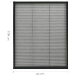 vidaXL Zanzariera Plissettata Finestre in Alluminio Antracite 80x100cm