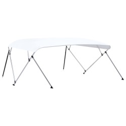 vidaXL Bimini di Prua Tendalino a 4 Archi Bianco 243x(230-244)x137 cm