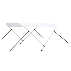 vidaXL Bimini di Prua con Tendalino a 2 Archi Bianco 180x150x110 cm