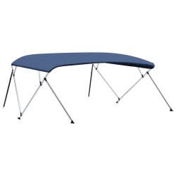 vidaXL Bimini di Prua Tendalino a 4 Archi Blu 243x(230-244)x137 cm 