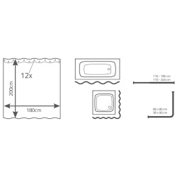 RIDDER Tenda da Doccia Vinyl con Farfalle