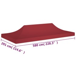 vidaXL Tetto per Tendone per Feste 6x3 m Rosso Borgogna 270 g/m²