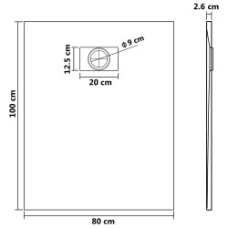 vidaXL Piatto Doccia in SMC Marrone 100x80 cm