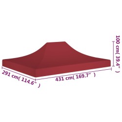 vidaXL Tetto per Tendone per Feste 4,5x3 m Rosso Borgogna 270 g/m²