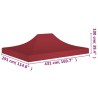 vidaXL Tetto per Tendone per Feste 4,5x3 m Rosso Borgogna 270 g/m²