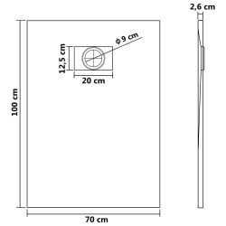 vidaXL Piatto Doccia in SMC Marrone 100x70 cm