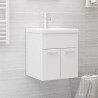 vidaXL Mobile Bagno con Lavabo Integrato Bianco in Legno Ingegnerizzato