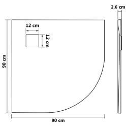 vidaXL Piatto Doccia in SMC Marrone 90x90 cm