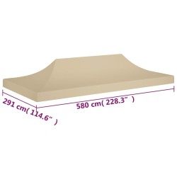 vidaXL Tetto per Tendone per Feste 6x3 m Beige 270 g/m² 