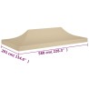 vidaXL Tetto per Tendone per Feste 6x3 m Beige 270 g/m² 