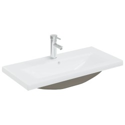 vidaXL Mobile da Bagno con Lavabo Bianco e Rovere Sonoma in Truciolato