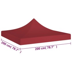 vidaXL Tetto per Tendone per Feste 2x2 m Rosso Borgogna 270 g/m² 