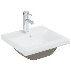 vidaXL Mobile Bagno con Lavabo Integrato Grigio Lucido in Truciolato