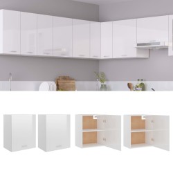 vidaXL Armadi Sospesi 2 pz Bianco Lucido 50x31x60 cm in Truciolato