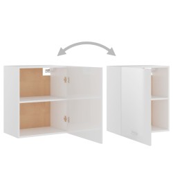 vidaXL Armadi Sospesi 2 pz Bianco Lucido 50x31x60 cm in Truciolato