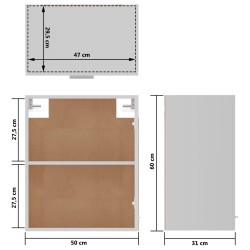 vidaXL Armadi Sospesi 2 pz Bianchi 50x31x60 cm in Legno ingegnerizzato