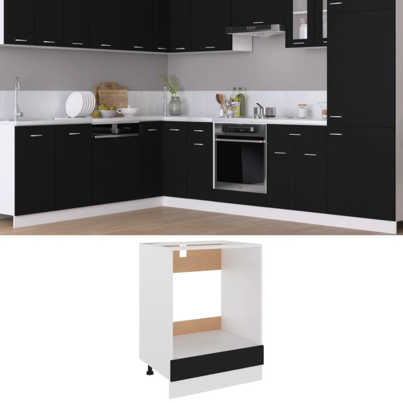 vidaXL Armadio per Forno Nero 60x46x81,5 cm in Truciolato