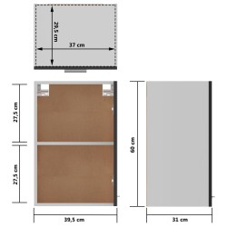 vidaXL Armadio Sospeso Nero Lucido 39,5x31x60 cm in Truciolato