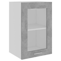 vidaXL Armadio Sospeso con Vetro Grigio Cemento 40x31x60 cm Truciolato