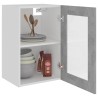 vidaXL Armadio Sospeso con Vetro Grigio Cemento 40x31x60 cm Truciolato